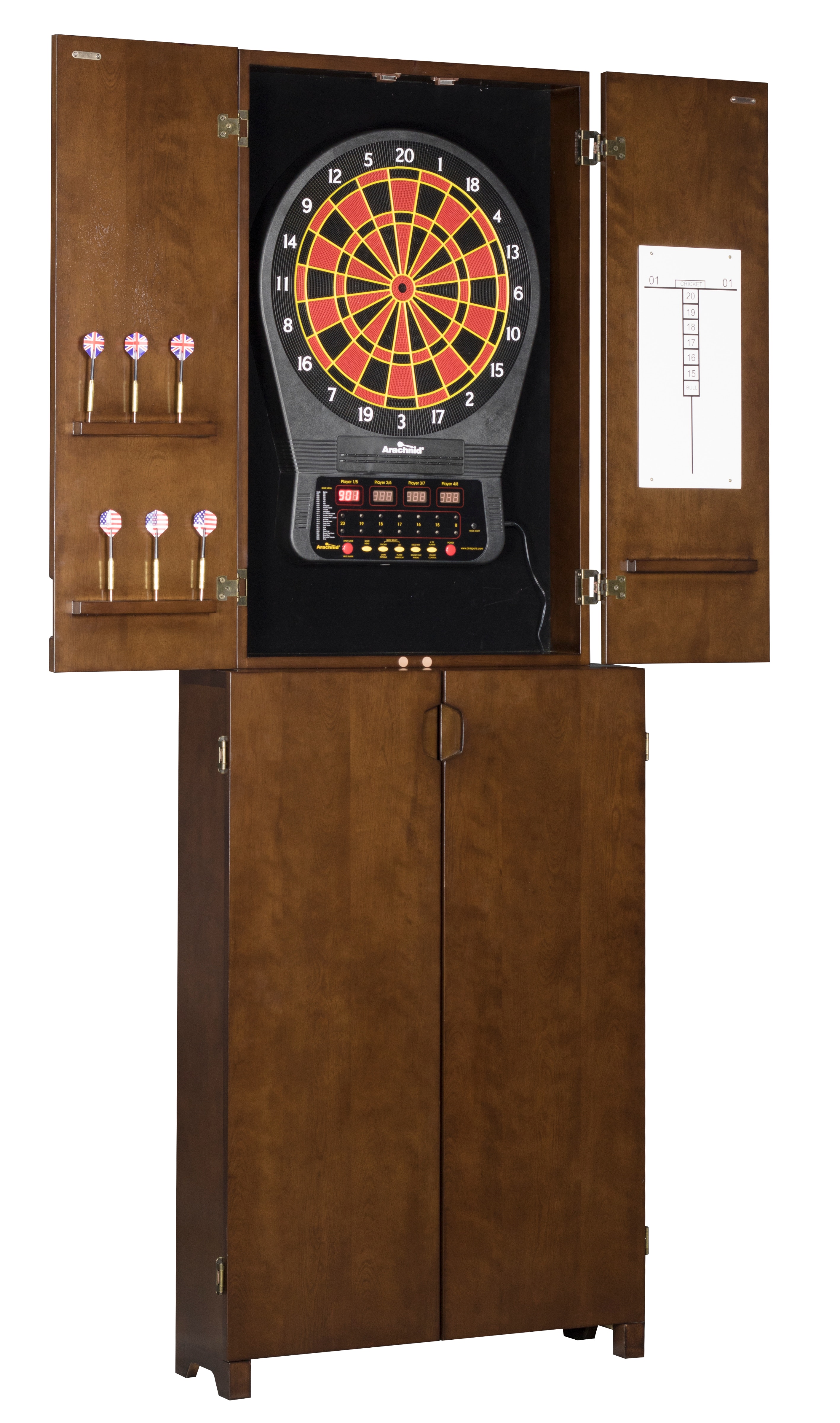 Legacy Billiards Bar and Game Room Dartboard Cabinet Heritage Free
